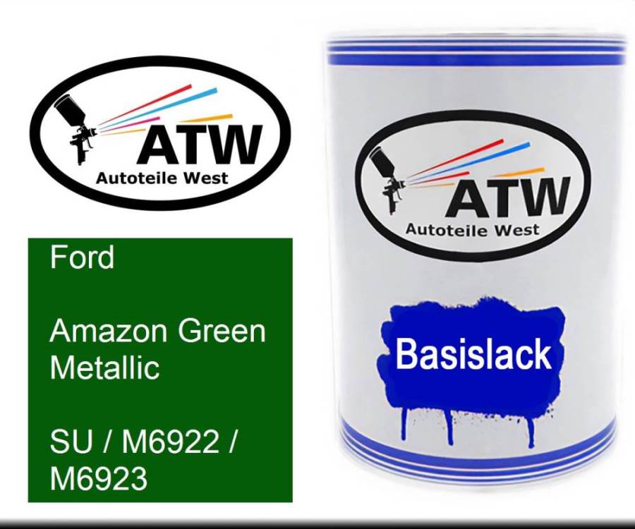 Ford, Amazon Green Metallic, SU / M6922 / M6923: 500ml Lackdose, von ATW Autoteile West.